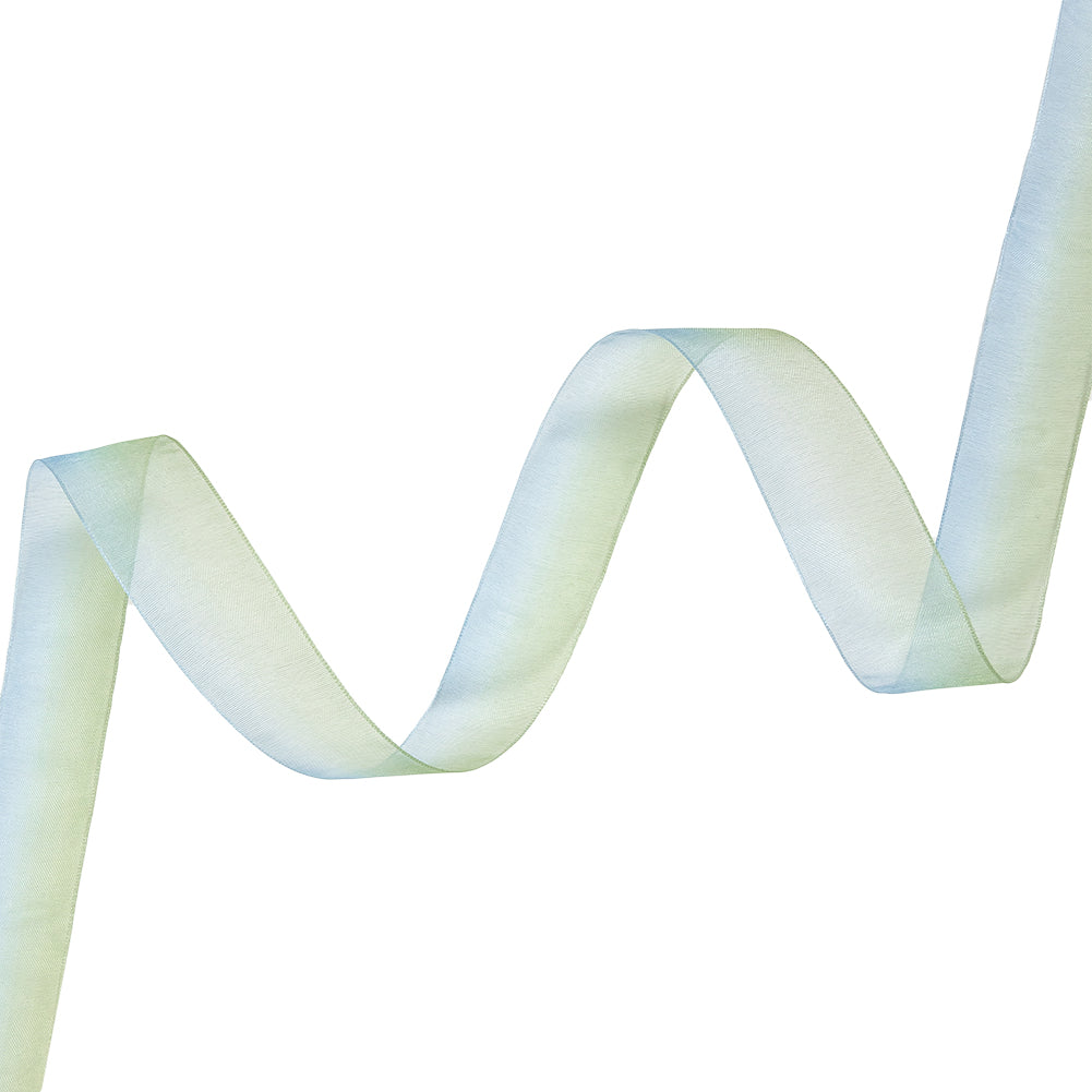 Sheer Blue and Kiwi Ombre Ribbon - 0.875" Sheer Blue and Kiwi Ombre Ribbon - 0.875"