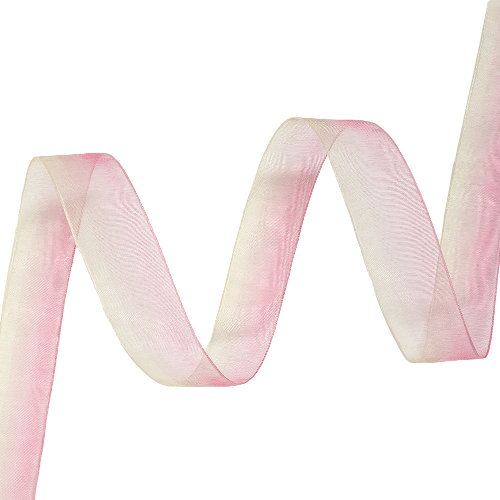 Sheer Yellow and Hot Pink Ombre Ribbon - 0.875" Sheer Yellow and Hot Pink Ombre Ribbon - 0.875"