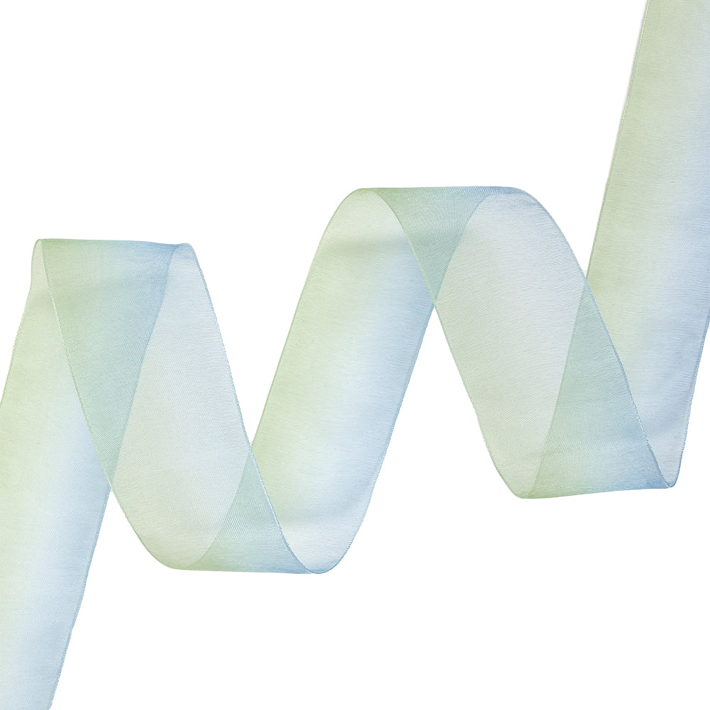 Sheer Blue and Kiwi Ombre Ribbon - 1.5" Sheer Blue and Kiwi Ombre Ribbon - 1.5"