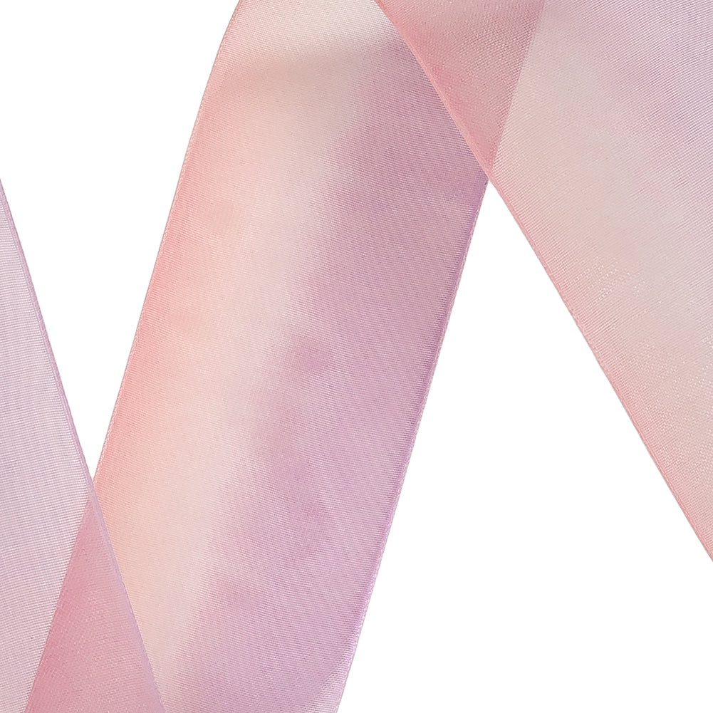 Sheer Royal Lilac and Pink Ombre Ribbon - 1.5" - Detail Sheer Royal Lilac and Pink Ombre Ribbon - 1.5" - Detail