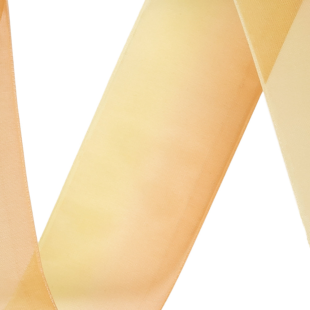 Sheer Yellow and Orange Ombre Ribbon - 1.5" - Detail Sheer Yellow and Orange Ombre Ribbon - 1.5" - Detail