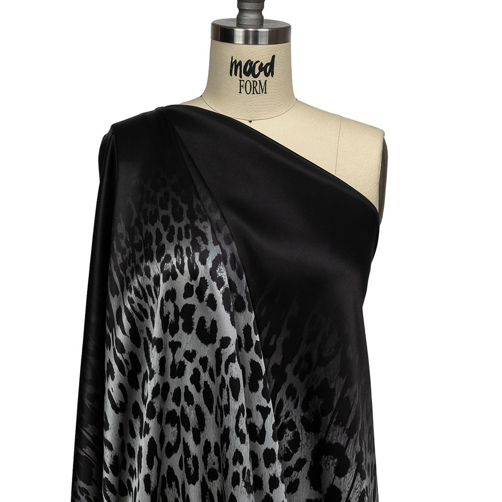 Mood Exclusive Italian White and Black Leopard Silk Charmeuse Panel Mood Exclusive Italian White and Black Leopard Silk Charmeuse Panel