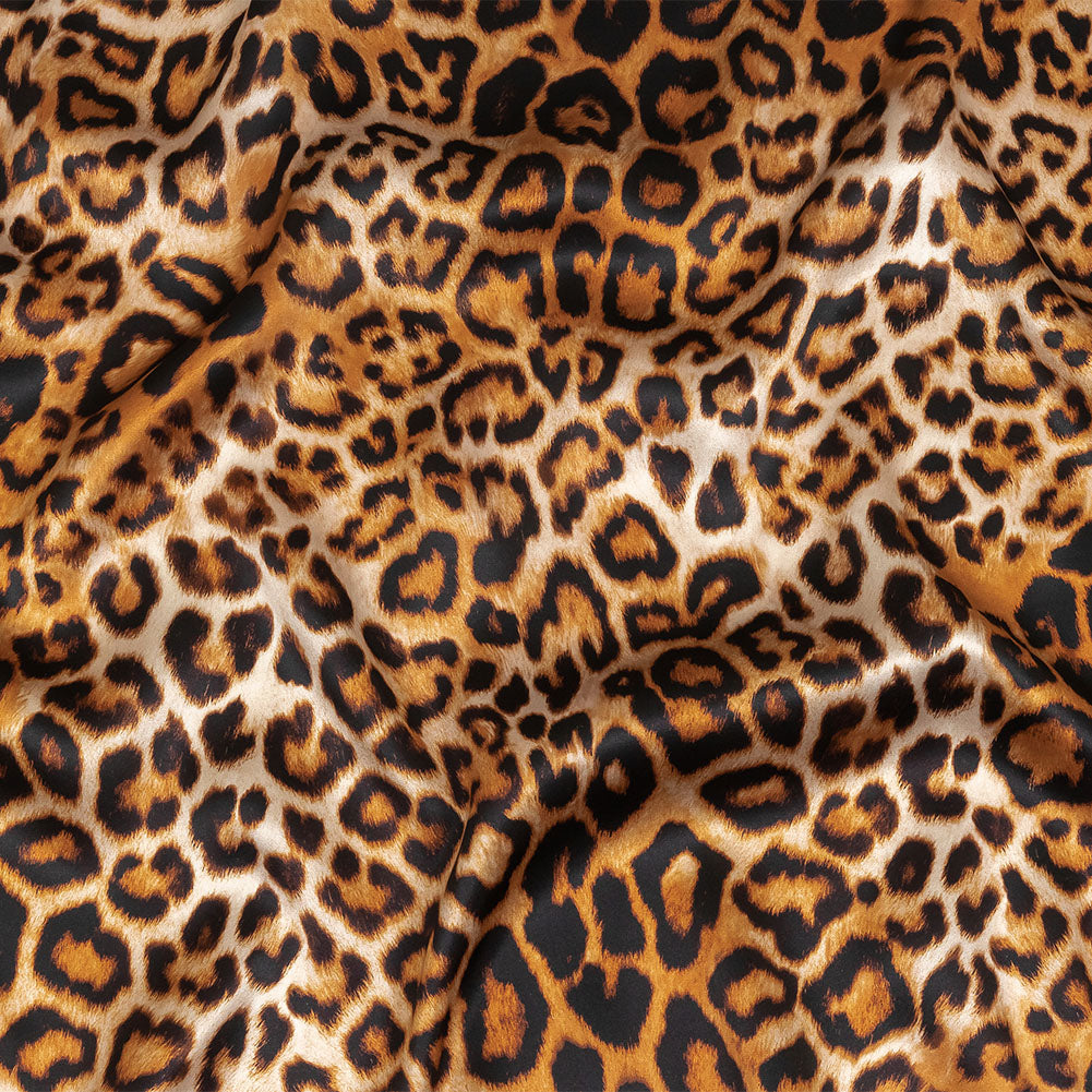 Mood Exclusive Italian Beige and Brown Leopard Printed Silk Charmeuse Mood Exclusive Italian Beige and Brown Leopard Printed Silk Charmeuse