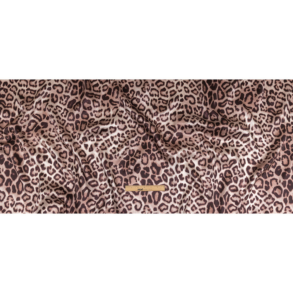 Mood Exclusive Italian Taupe and Black Leopard Printed Silk Charmeuse - Full Mood Exclusive Italian Taupe and Black Leopard Printed Silk Charmeuse - Full