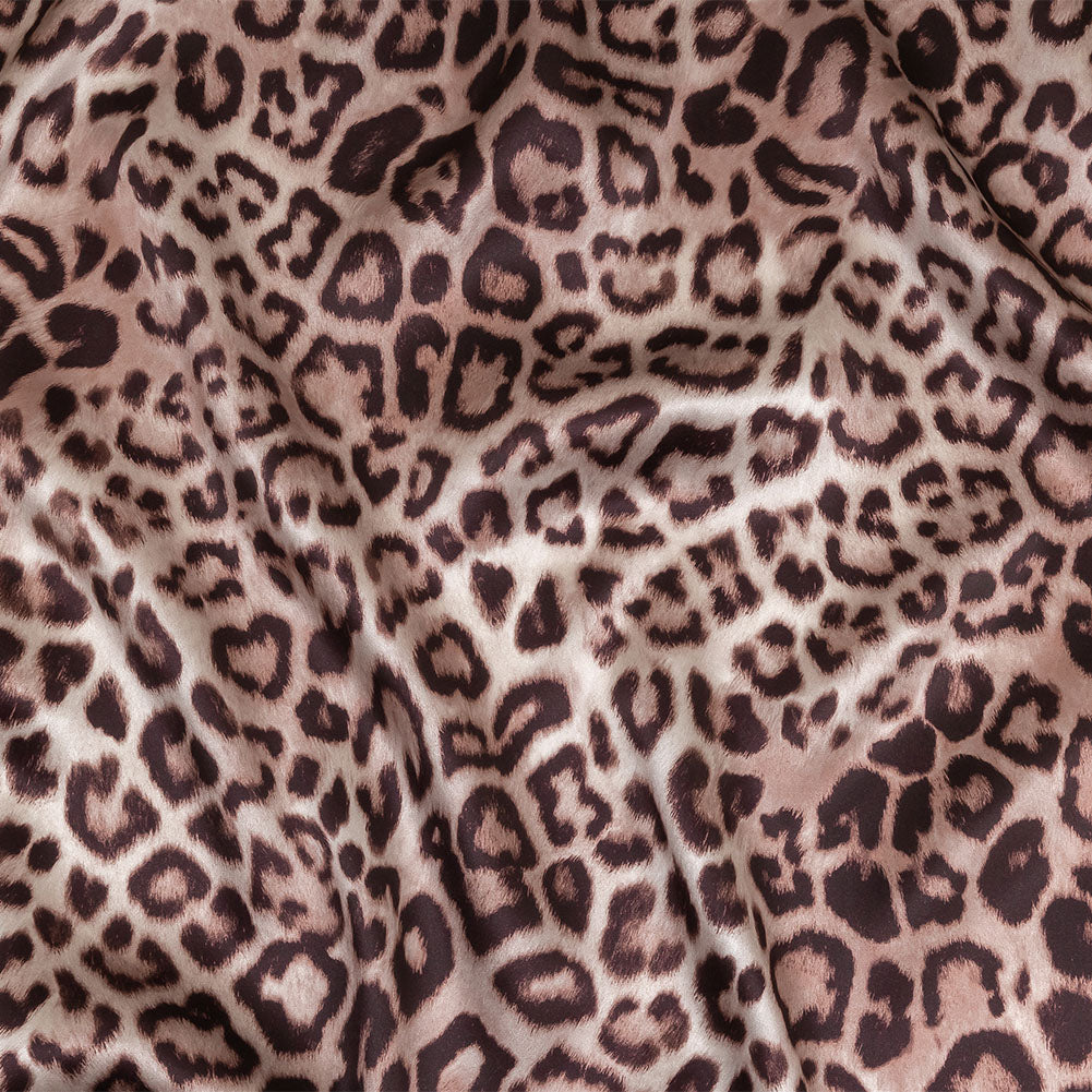 Mood Exclusive Italian Taupe and Black Leopard Printed Silk Charmeuse Mood Exclusive Italian Taupe and Black Leopard Printed Silk Charmeuse
