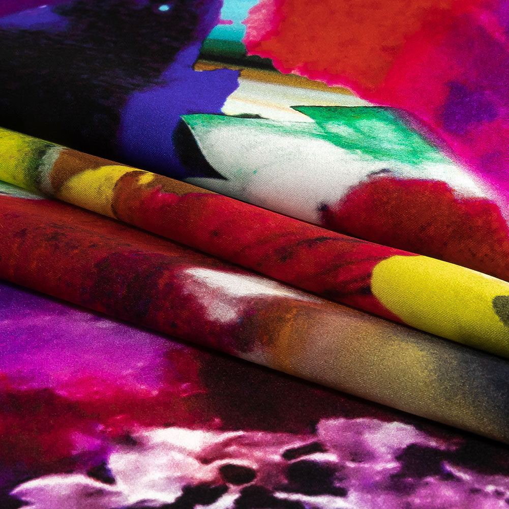 Mood Exclusive Italian Rainbow Floral Splash Silk Charmeuse Mood Exclusive Italian Rainbow Floral Splash Silk Charmeuse