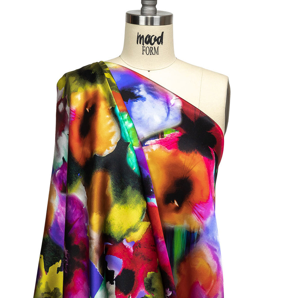 Mood Exclusive Italian Rainbow Floral Splash Silk Charmeuse Mood Exclusive Italian Rainbow Floral Splash Silk Charmeuse