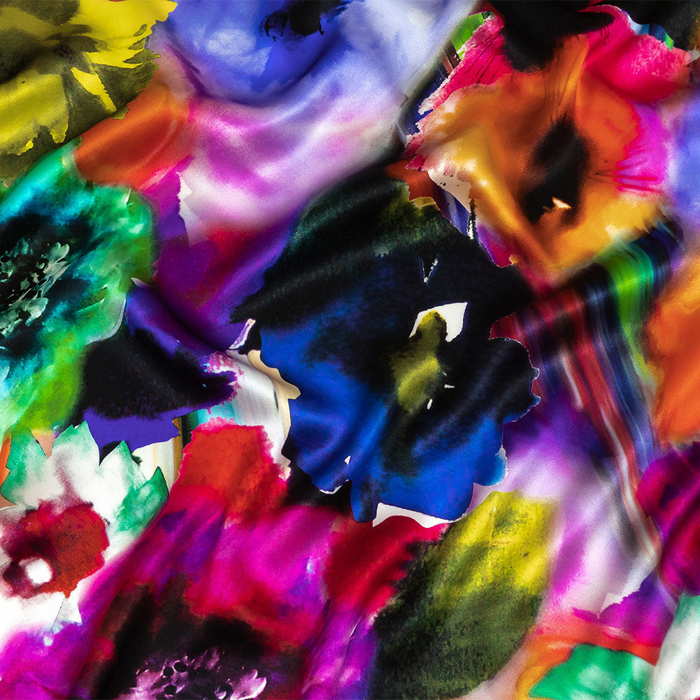 Mood Exclusive Italian Rainbow Floral Splash Silk Charmeuse Mood Exclusive Italian Rainbow Floral Splash Silk Charmeuse