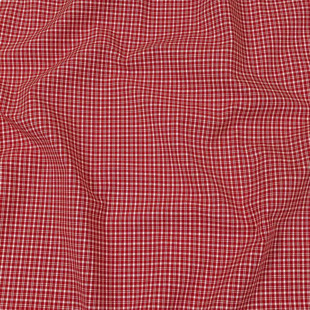 Pima Cotton Shirting - Red and White Plaid Pima Cotton Shirting - Red and White Plaid