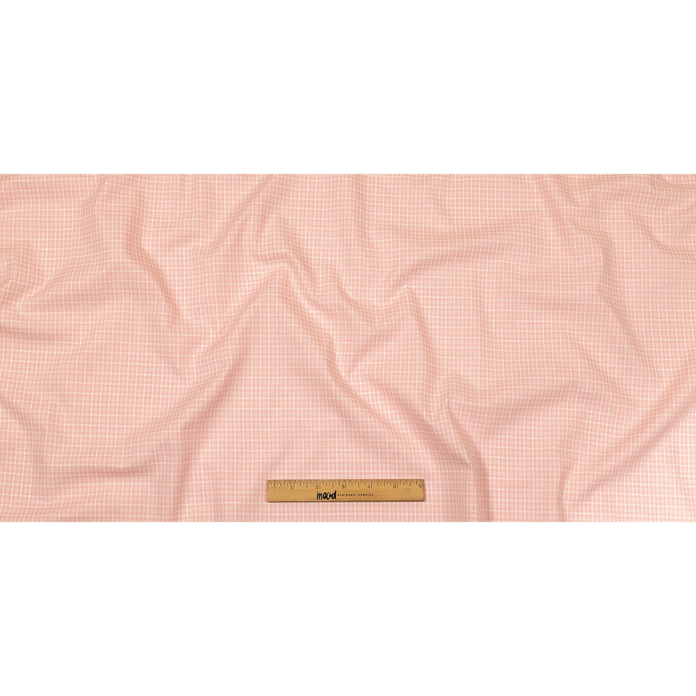 Pima Cotton Shirting - Pink and White Plaid Full Pima Cotton Shirting - Pink and White Plaid Full