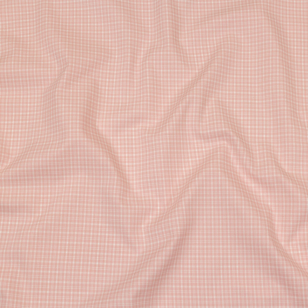 Pima Cotton Shirting - Pink and White Plaid Pima Cotton Shirting - Pink and White Plaid