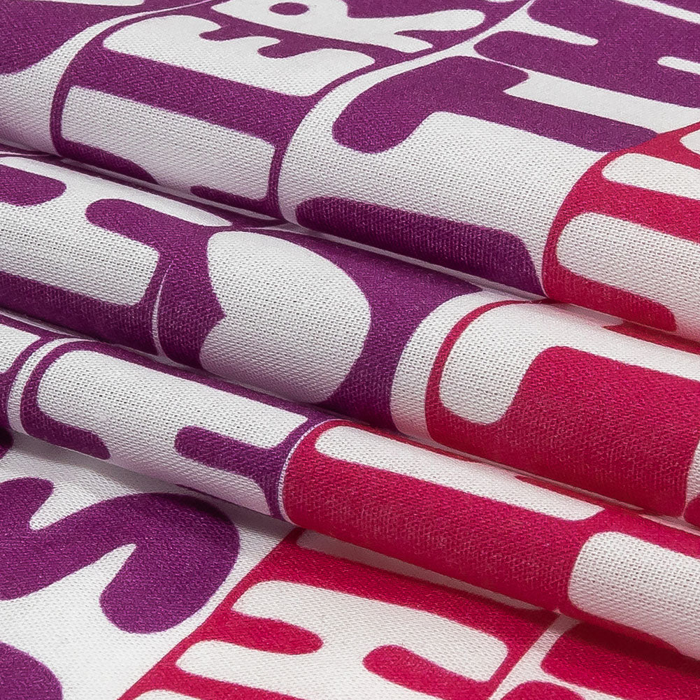 Mercerized Organic Egyptian Cotton Voile - Hot Pink, Blue and Purple Pronoun Stripes - More Than Words Print - Mood Exclusive Pride Collection Folded Mercerized Organic Egyptian Cotton Voile - Hot Pink, Blue and Purple Pronoun Stripes - More Than Words Print - Mood Exclusive Pride Collection Folded