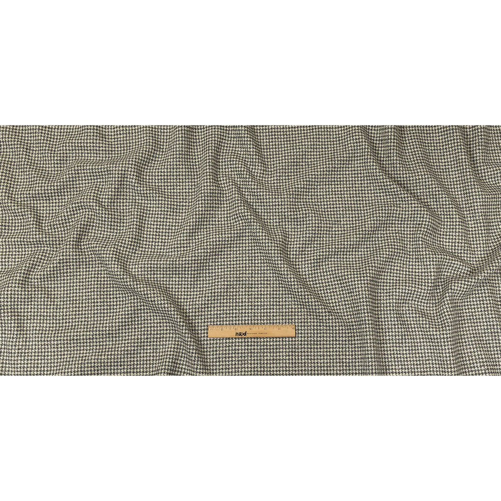 Gray, Ivory and Metallic Silver Houndstooth Brushed Polyester Woven Full Gray, Ivory and Metallic Silver Houndstooth Brushed Polyester Woven Full