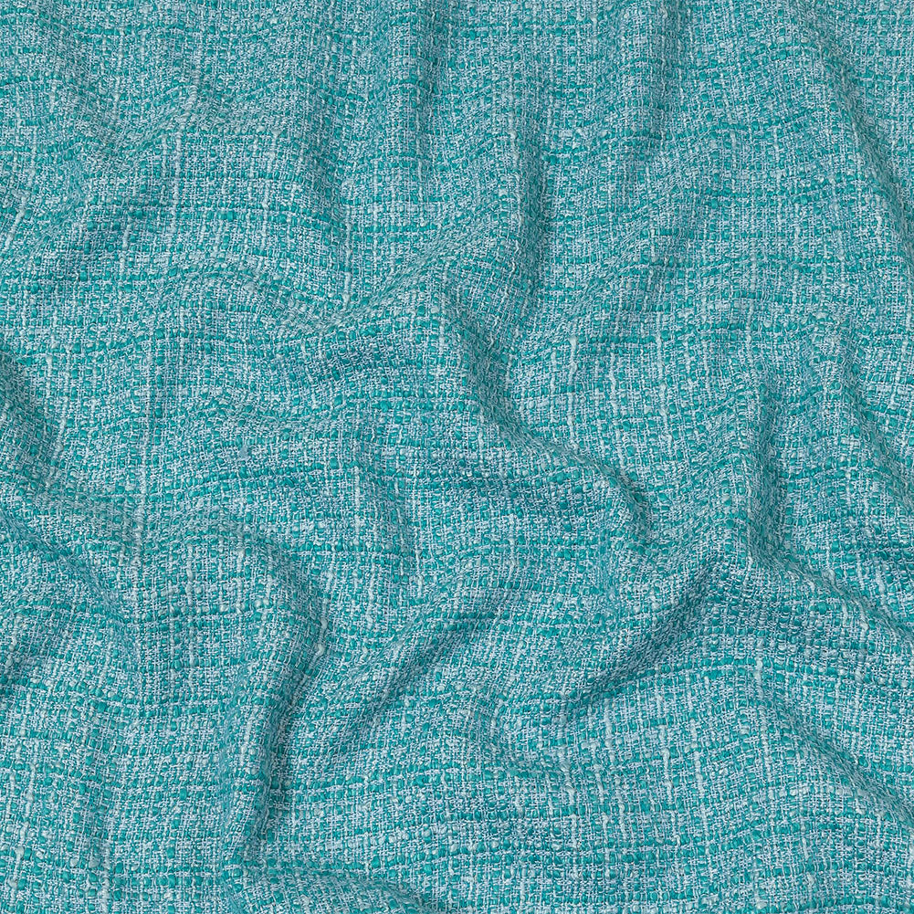 Teal, Sky Blue and Metallic Silver Polyester Tweed Teal, Sky Blue and Metallic Silver Polyester Tweed