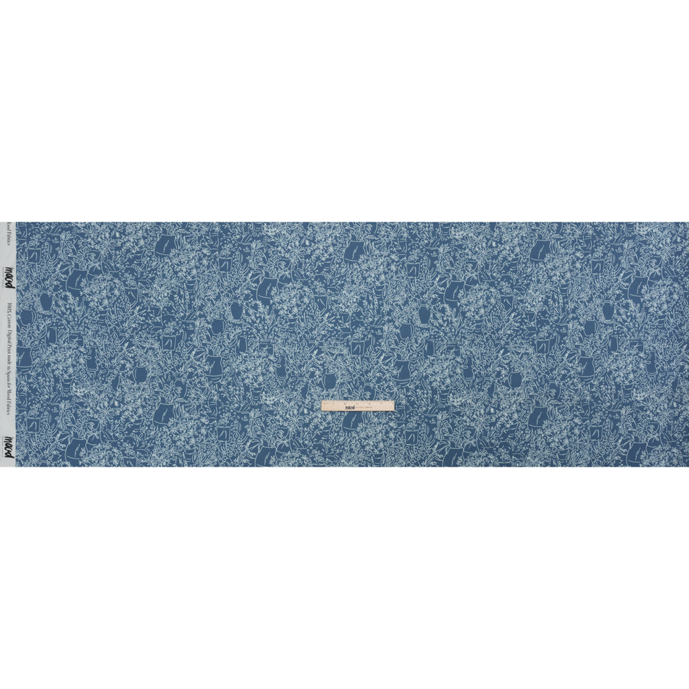 Mood Exclusive Country Blue Potted Pleasantries Cotton Poplin Full Mood Exclusive Country Blue Potted Pleasantries Cotton Poplin Full