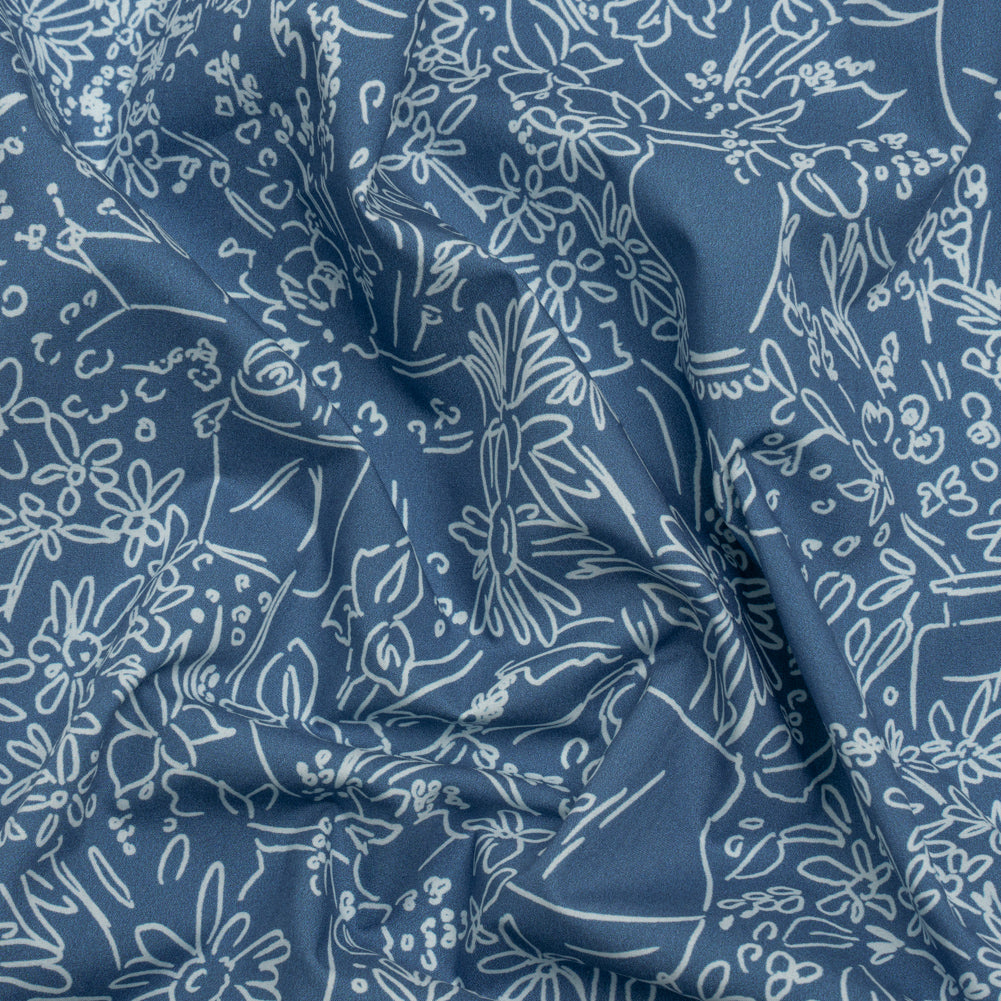 Mood Exclusive Country Blue Potted Pleasantries Cotton Poplin Mood Exclusive Country Blue Potted Pleasantries Cotton Poplin