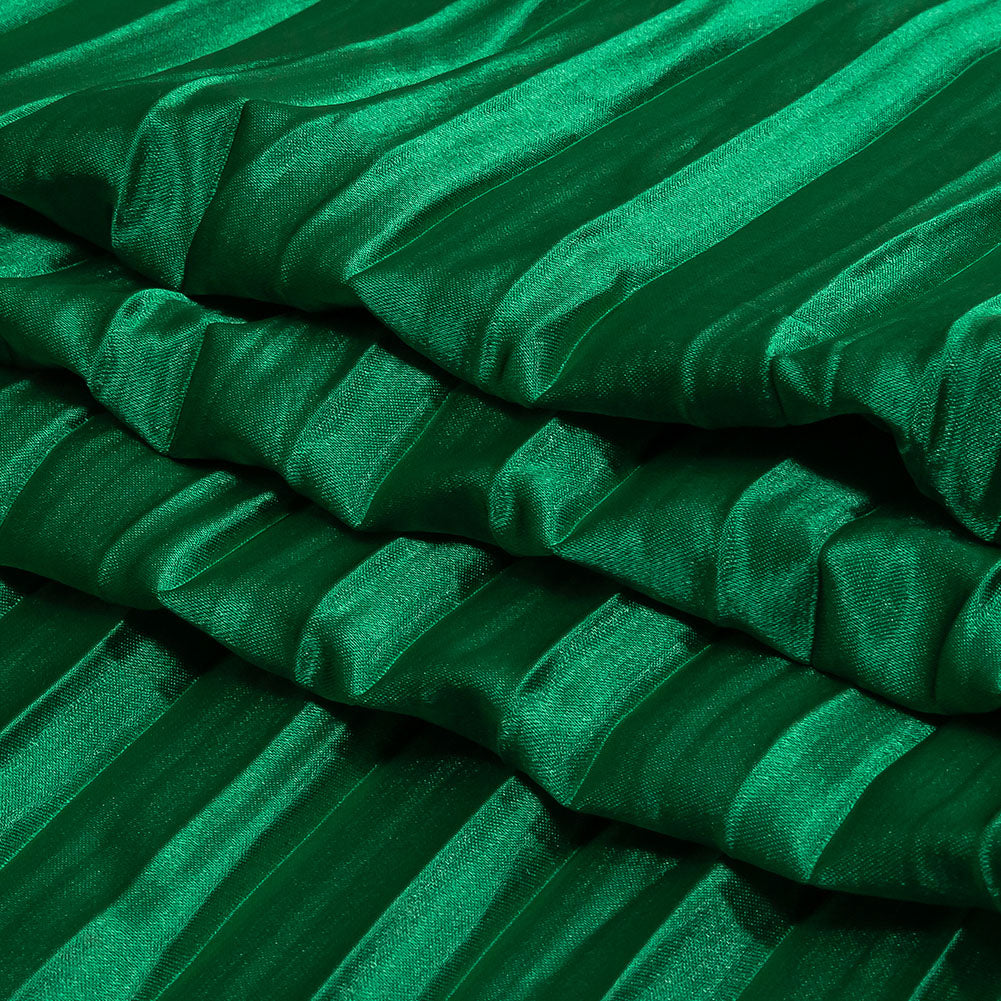 Pleated Stretch Satin - Grass Green - Andreas Collection Folded Pleated Stretch Satin - Grass Green - Andreas Collection Folded