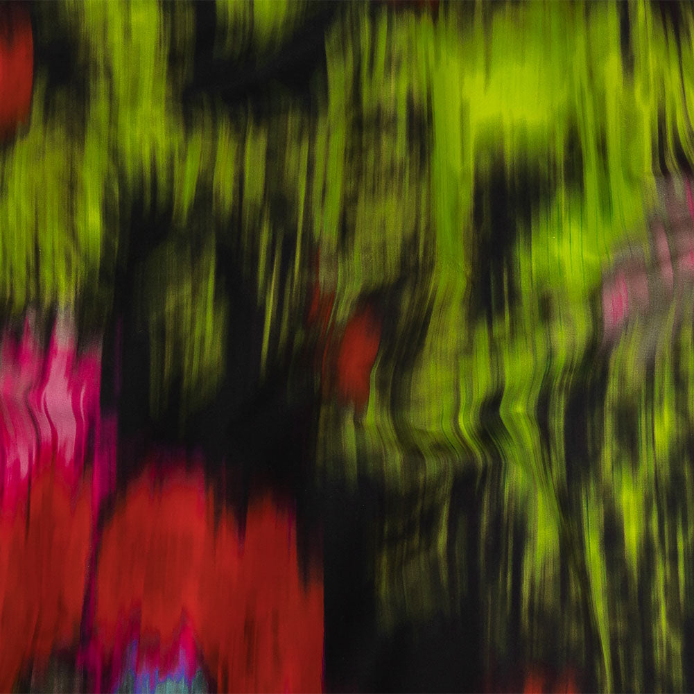 Carolina Herrera Italian Black, Red and Lime Abstracted Ikat Floral Cotton Poplin Carolina Herrera Italian Black, Red and Lime Abstracted Ikat Floral Cotton Poplin