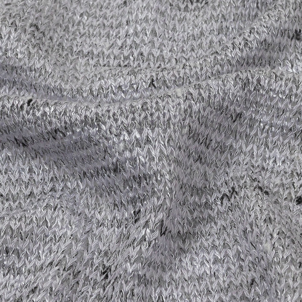 Gray and Black Speckled Loose Cotton and Polyester Sweater Knit Detail Gray and Black Speckled Loose Cotton and Polyester Sweater Knit Detail