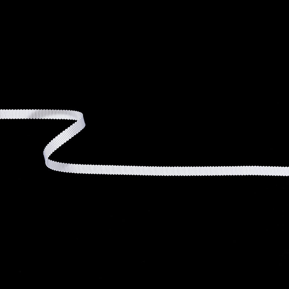 Matte White Recycled Polyester Petersham Grosgrain Ribbon - 6mm Matte White Recycled Polyester Petersham Grosgrain Ribbon - 6mm