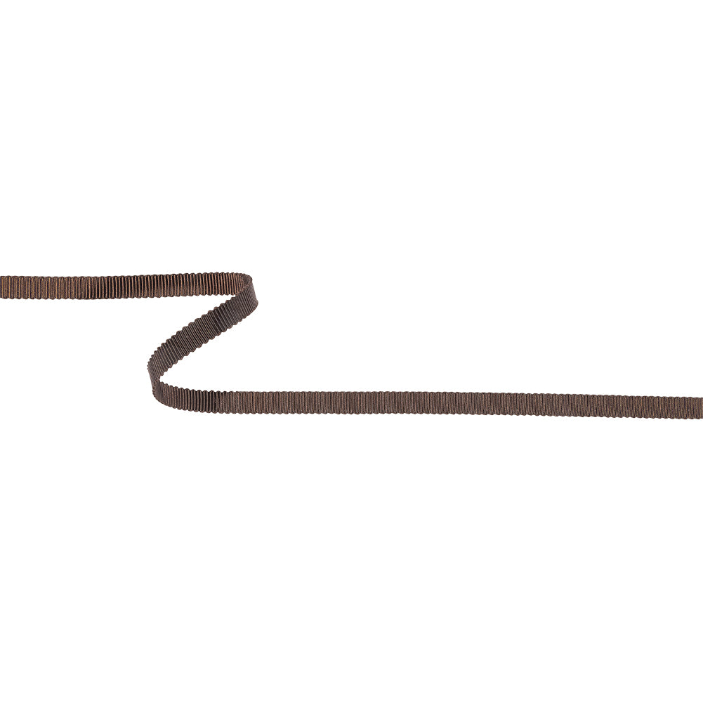 Dark Brown Recycled Polyester Petersham Grosgrain Ribbon - 6mm Dark Brown Recycled Polyester Petersham Grosgrain Ribbon - 6mm