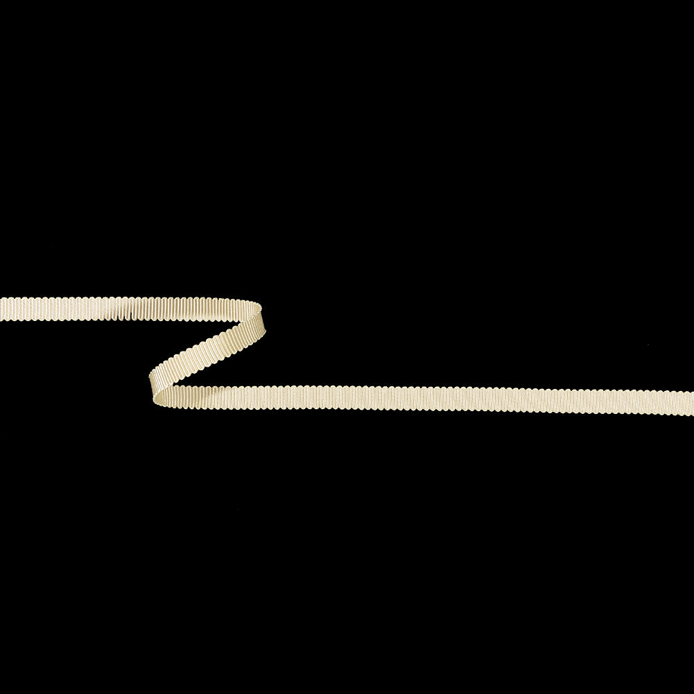 Almond Milk Recycled Polyester Petersham Grosgrain Ribbon - 6mm Almond Milk Recycled Polyester Petersham Grosgrain Ribbon - 6mm