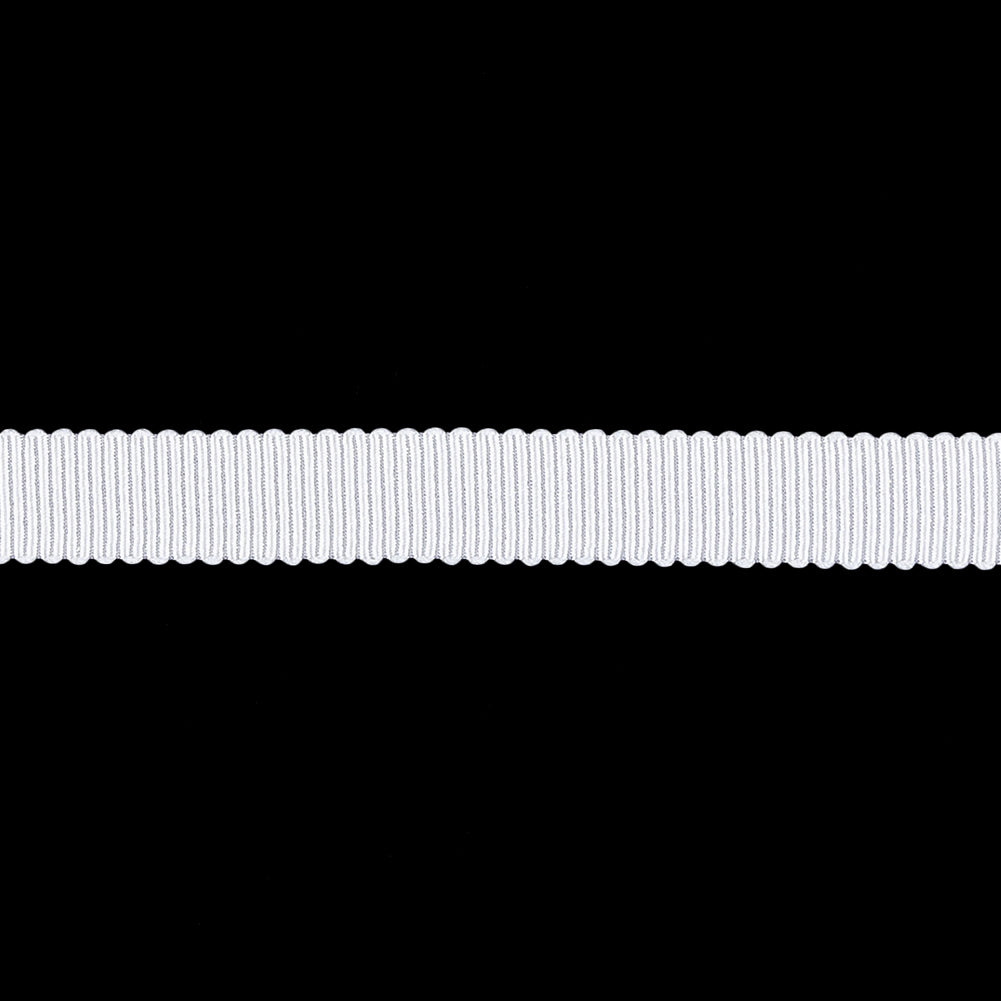 Matte White Recycled Polyester Petersham Grosgrain Ribbon - 9mm Matte White Recycled Polyester Petersham Grosgrain Ribbon - 9mm