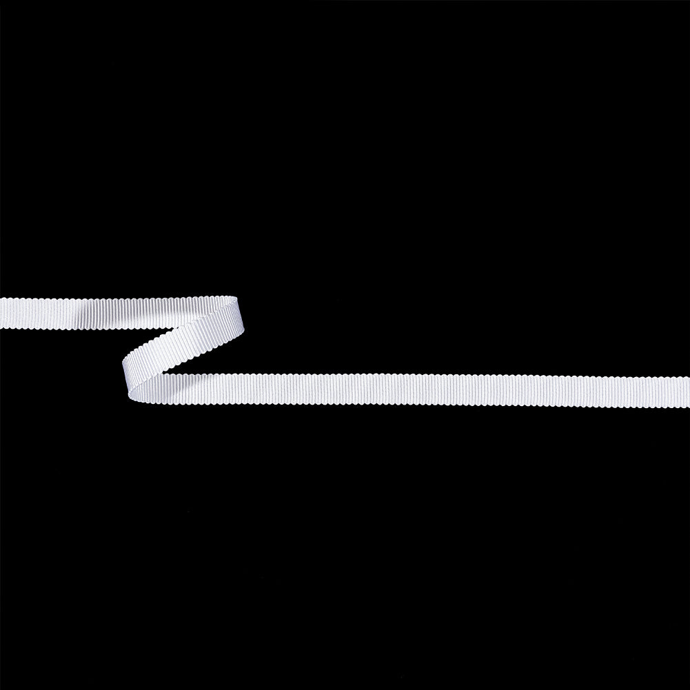 Matte White Recycled Polyester Petersham Grosgrain Ribbon - 9mm Matte White Recycled Polyester Petersham Grosgrain Ribbon - 9mm