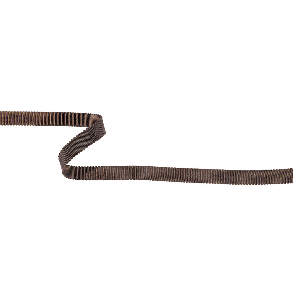 Dark Brown Recycled Polyester Petersham Grosgrain Ribbon - 9mm Dark Brown Recycled Polyester Petersham Grosgrain Ribbon - 9mm