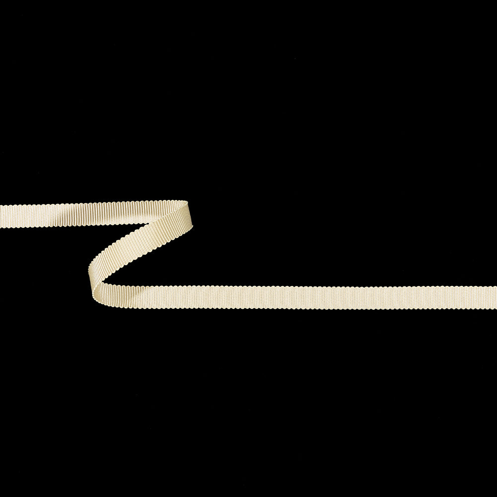 Almond Milk Recycled Polyester Petersham Grosgrain Ribbon - 9mm Almond Milk Recycled Polyester Petersham Grosgrain Ribbon - 9mm