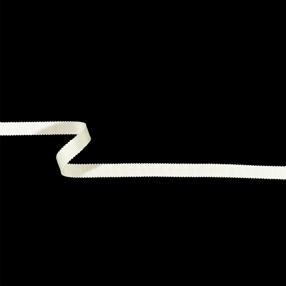 Cannoli Cream Recycled Polyester Petersham Grosgrain Ribbon - 9mm Cannoli Cream Recycled Polyester Petersham Grosgrain Ribbon - 9mm