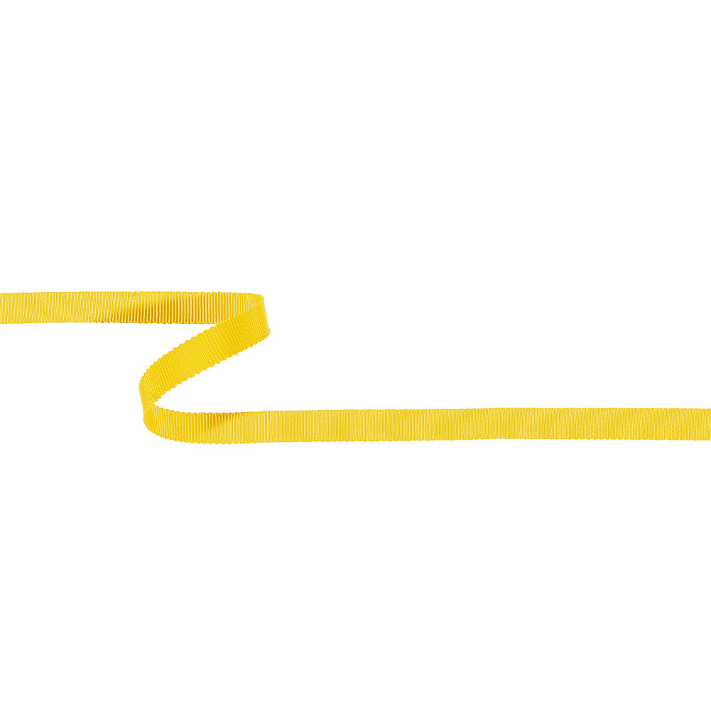 Yellow Recycled Polyester Petersham Grosgrain Ribbon - 9mm Yellow Recycled Polyester Petersham Grosgrain Ribbon - 9mm