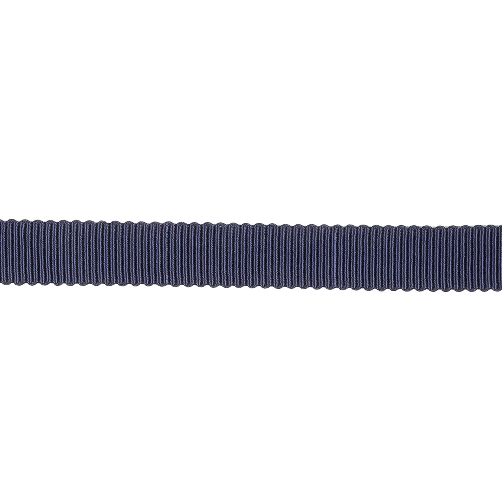 Dark Navy Recycled Polyester Petersham Grosgrain Ribbon - 9mm Dark Navy Recycled Polyester Petersham Grosgrain Ribbon - 9mm