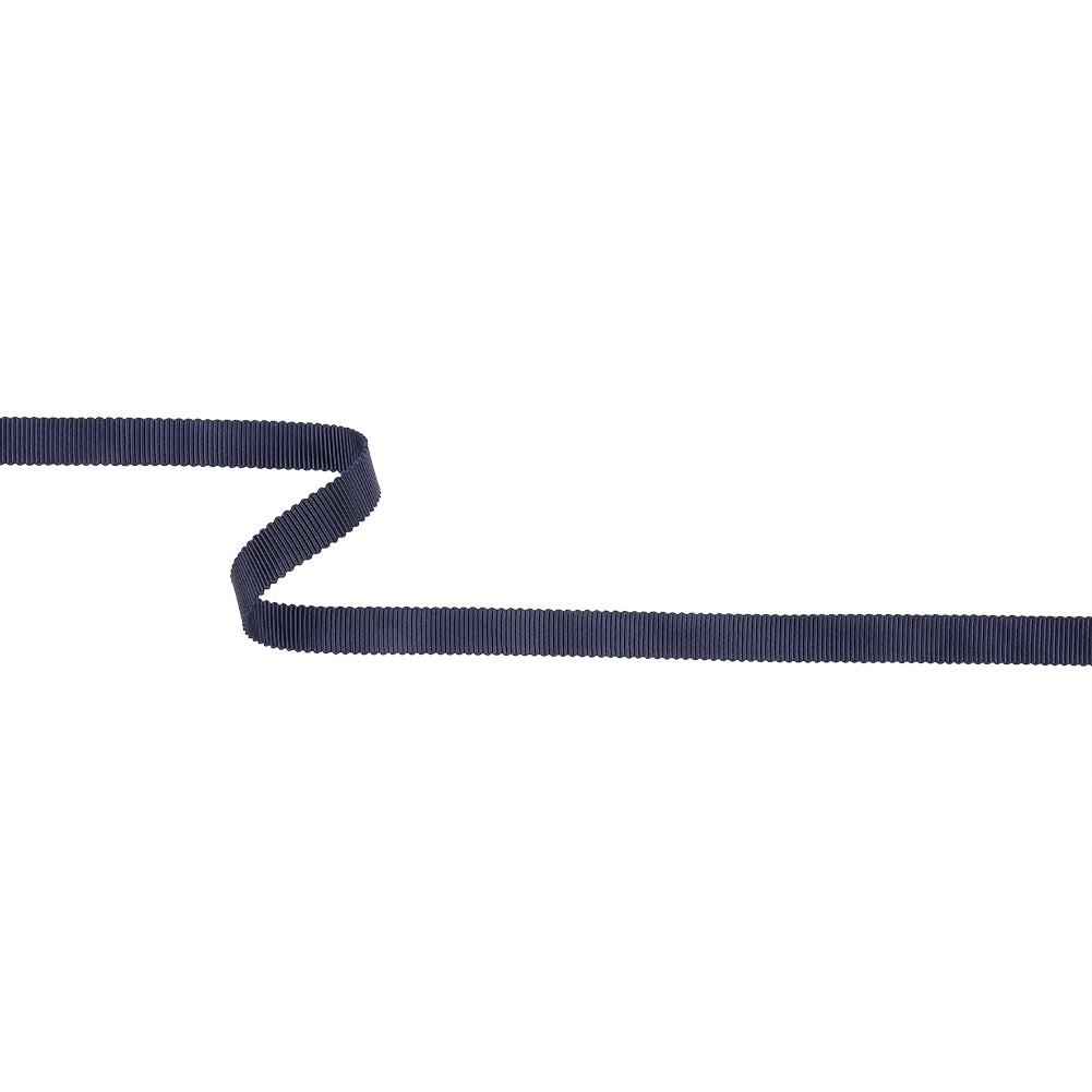 Dark Navy Recycled Polyester Petersham Grosgrain Ribbon - 9mm Dark Navy Recycled Polyester Petersham Grosgrain Ribbon - 9mm