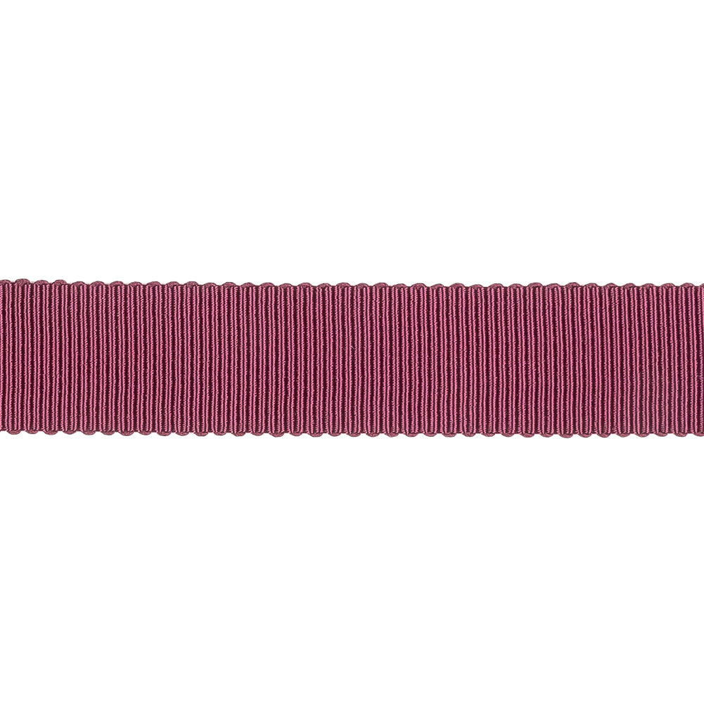Dark Raspberry Recycled Polyester Petersham Grosgrain Ribbon - 15mm - Detail Dark Raspberry Recycled Polyester Petersham Grosgrain Ribbon - 15mm - Detail