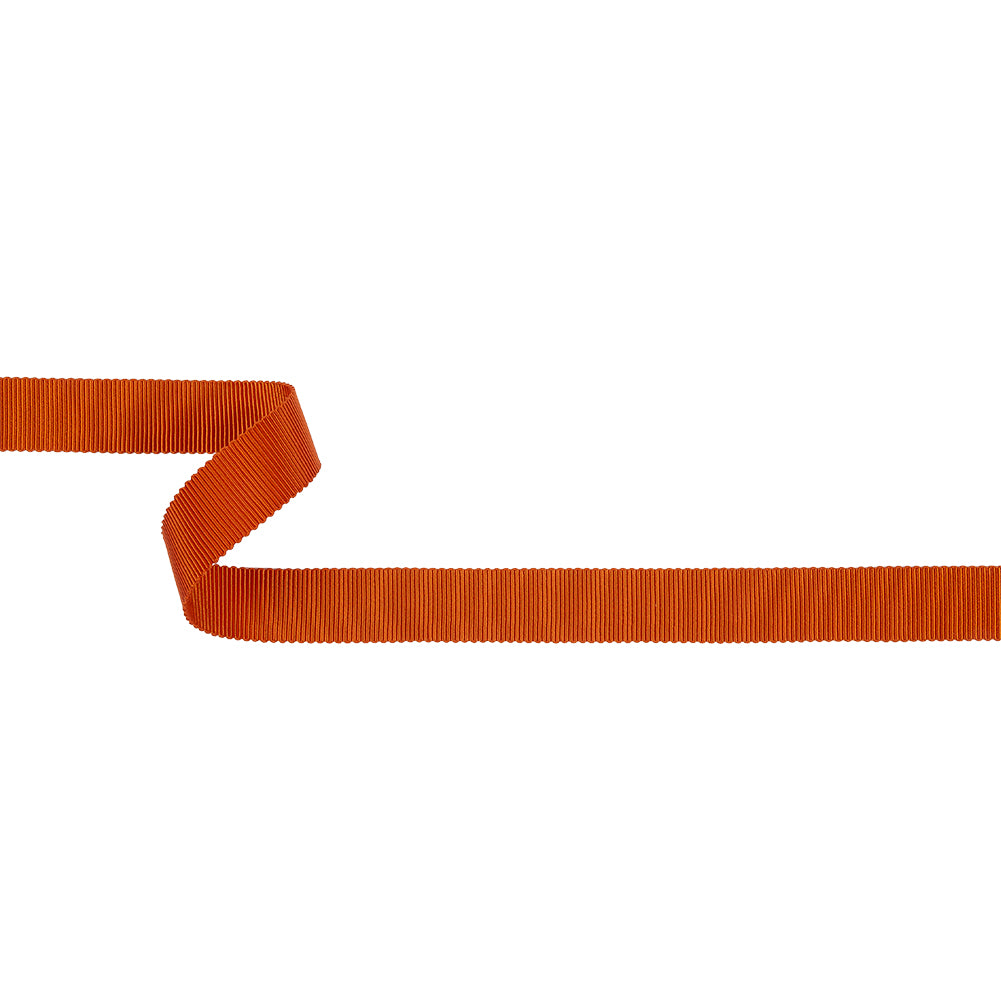 Red Orange Recycled Polyester Petersham Grosgrain Ribbon - 15mm Red Orange Recycled Polyester Petersham Grosgrain Ribbon - 15mm