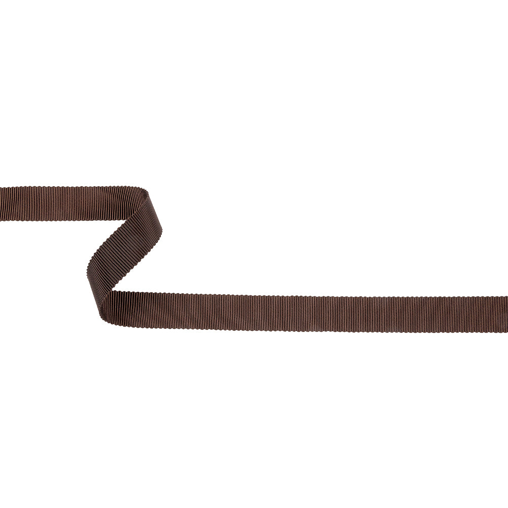 Dark Brown Recycled Polyester Petersham Grosgrain Ribbon - 15mm Dark Brown Recycled Polyester Petersham Grosgrain Ribbon - 15mm