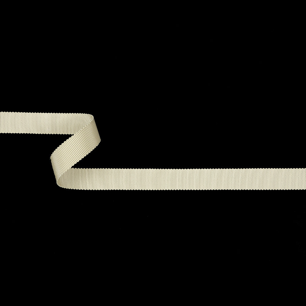 Almond Milk Recycled Polyester Petersham Grosgrain Ribbon - 15mm Almond Milk Recycled Polyester Petersham Grosgrain Ribbon - 15mm