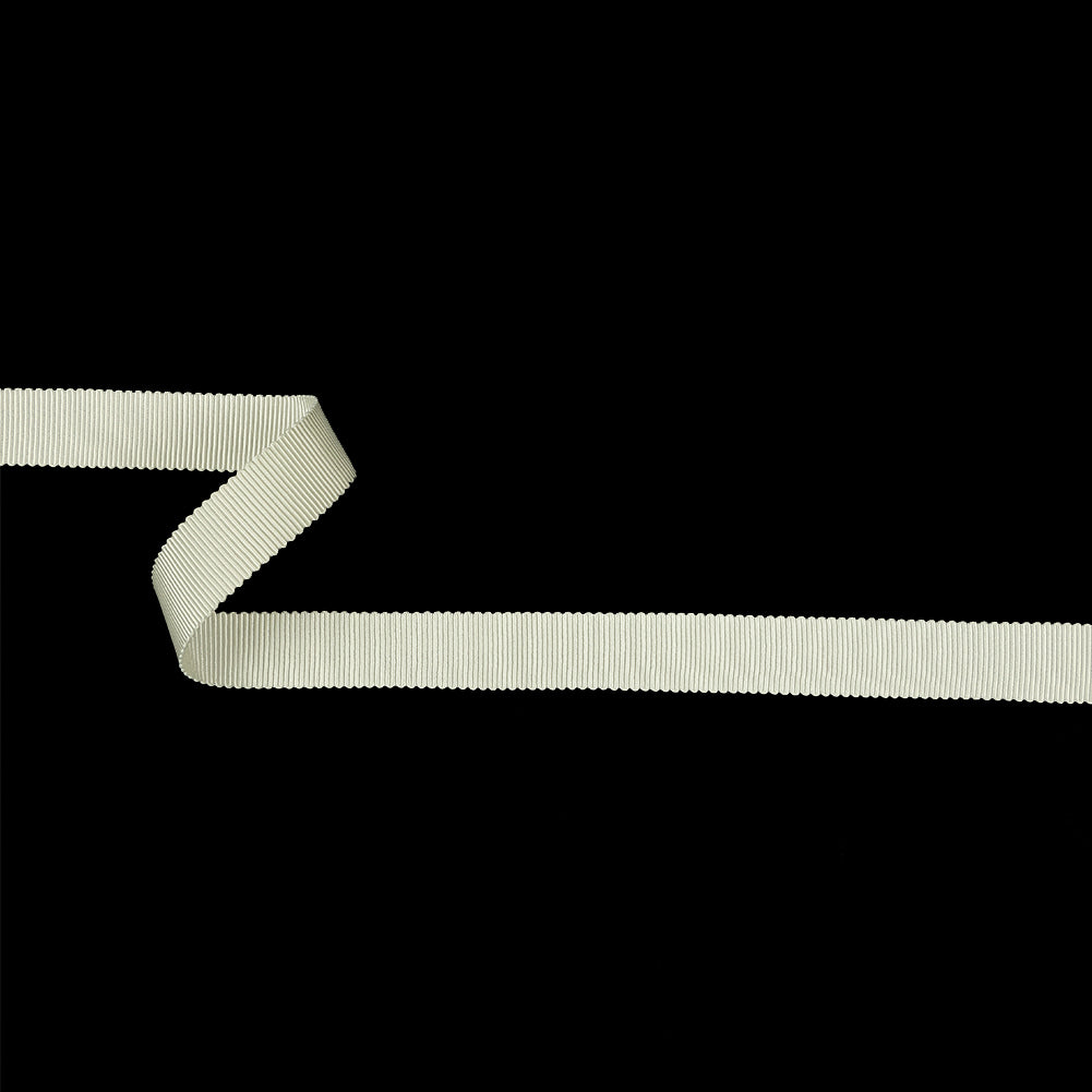 Cannoli Cream Recycled Polyester Petersham Grosgrain Ribbon - 15mm Cannoli Cream Recycled Polyester Petersham Grosgrain Ribbon - 15mm
