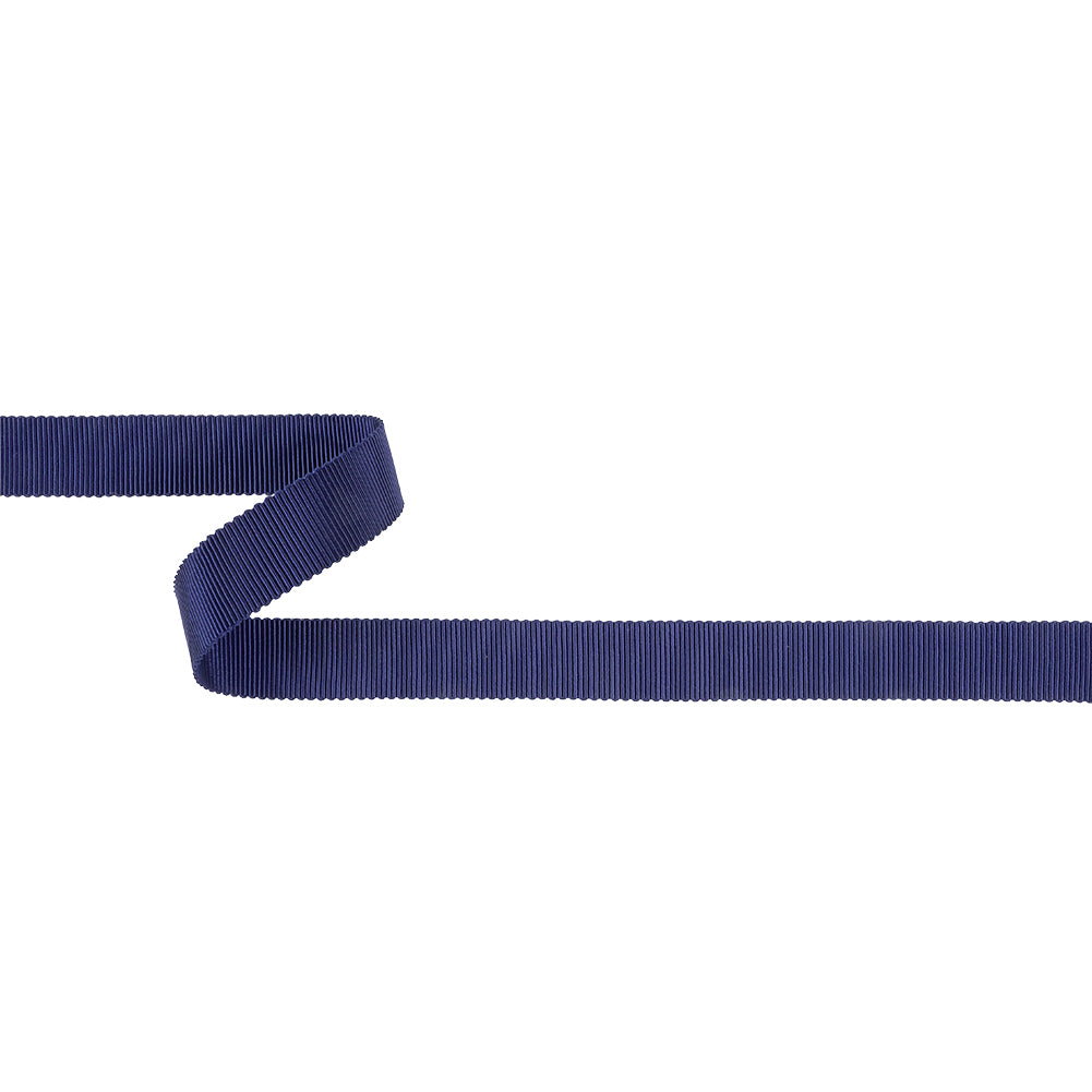 Navy Recycled Polyester Petersham Grosgrain Ribbon - 15mm Navy Recycled Polyester Petersham Grosgrain Ribbon - 15mm