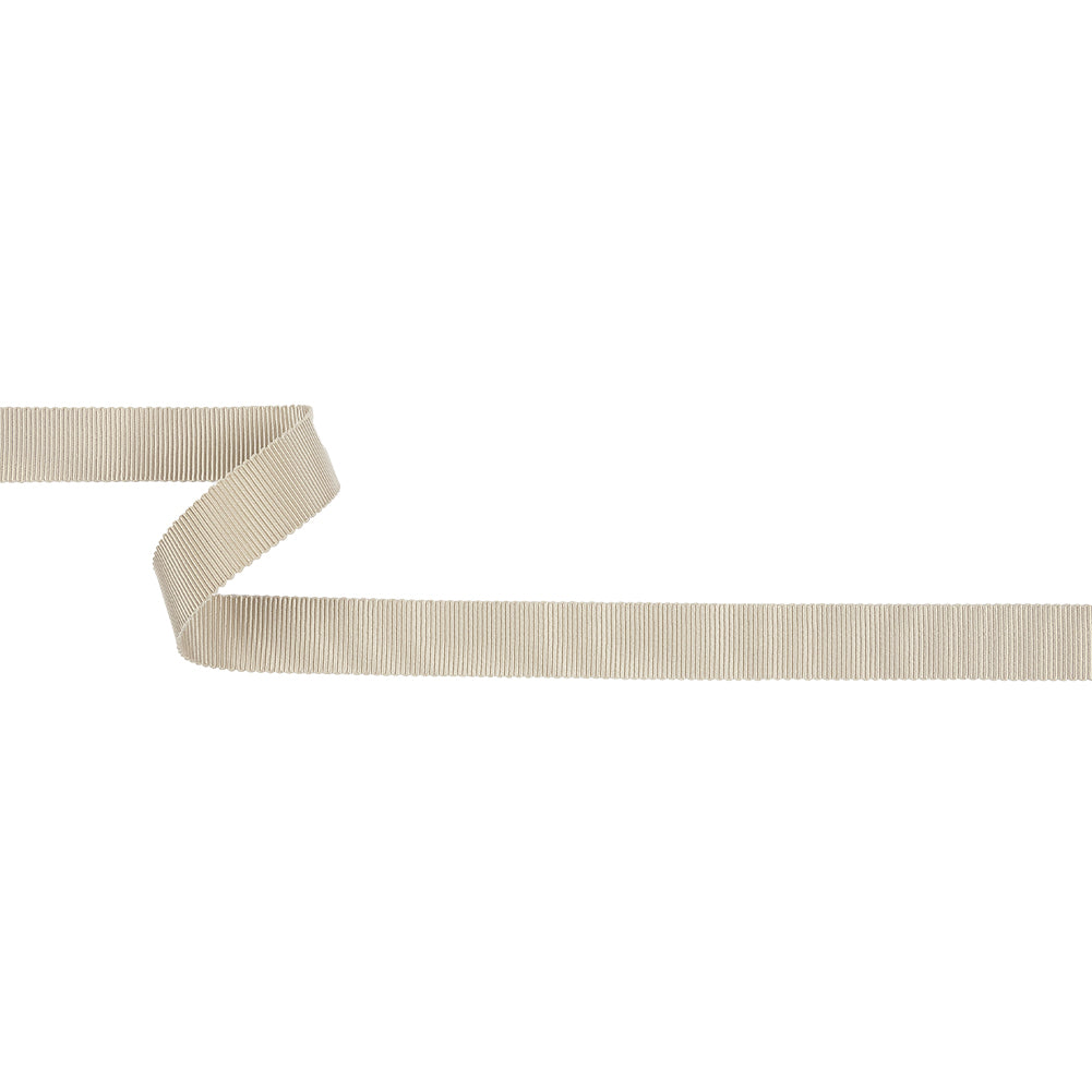 Taupe Recycled Polyester Petersham Grosgrain Ribbon - 15mm Taupe Recycled Polyester Petersham Grosgrain Ribbon - 15mm
