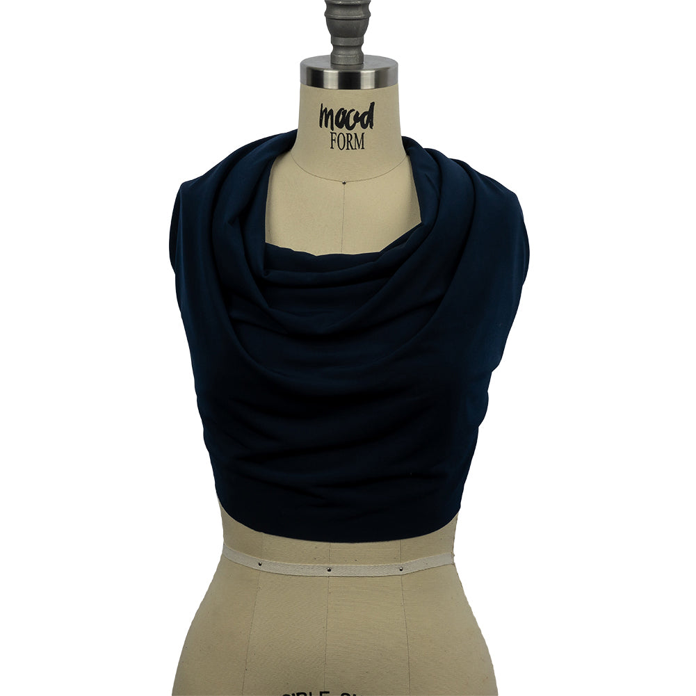 Stretch Polyester ITY Jersey - Navy - Isadora Collection Stretch Polyester ITY Jersey - Navy - Isadora Collection
