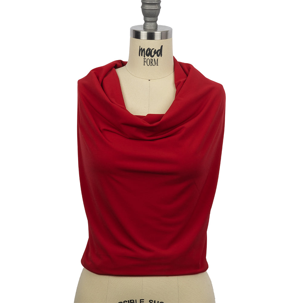 Stretch Polyester ITY Jersey - Tango Red - Isadora Collection Stretch Polyester ITY Jersey - Tango Red - Isadora Collection