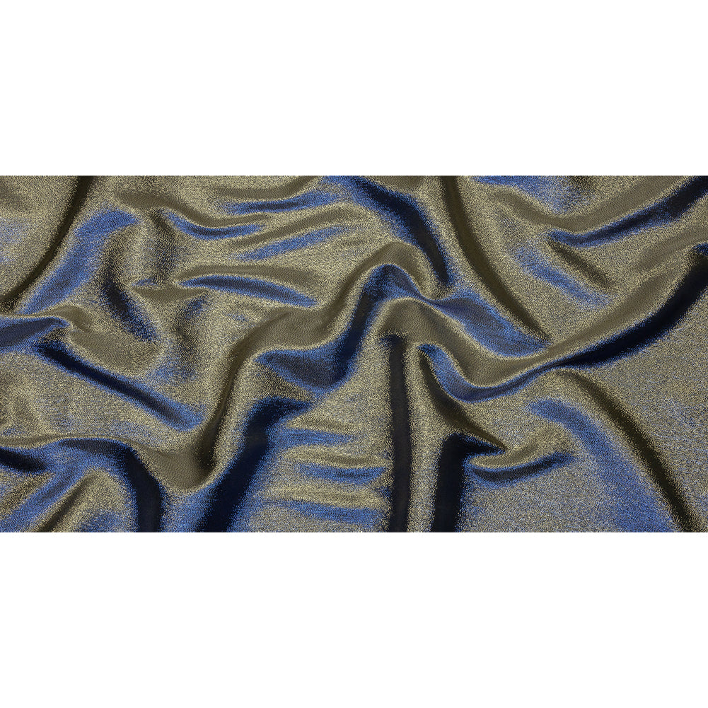 Metallic Polyester Lame - Royal Blue and Black - Glimmer Collection - Full Metallic Polyester Lame - Royal Blue and Black - Glimmer Collection - Full
