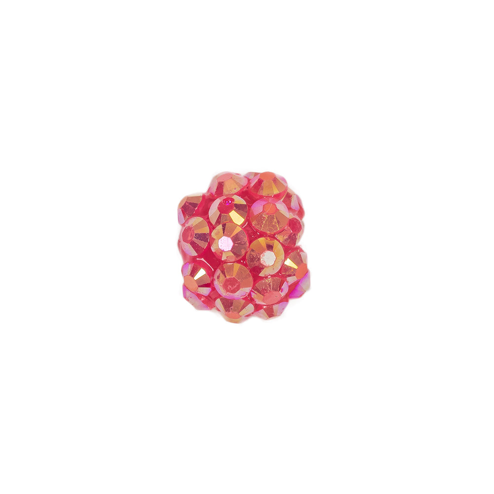 Fuchsia AB Rhinestone and Resin Faceted 12mm Beads - 10pc Detail Fuchsia AB Rhinestone and Resin Faceted 12mm Beads - 10pc Detail
