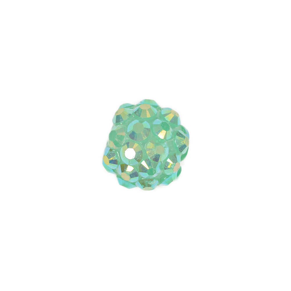 Aqua AB Rhinestone and Resin Faceted 12mm Beads - 10pc Detail Aqua AB Rhinestone and Resin Faceted 12mm Beads - 10pc Detail