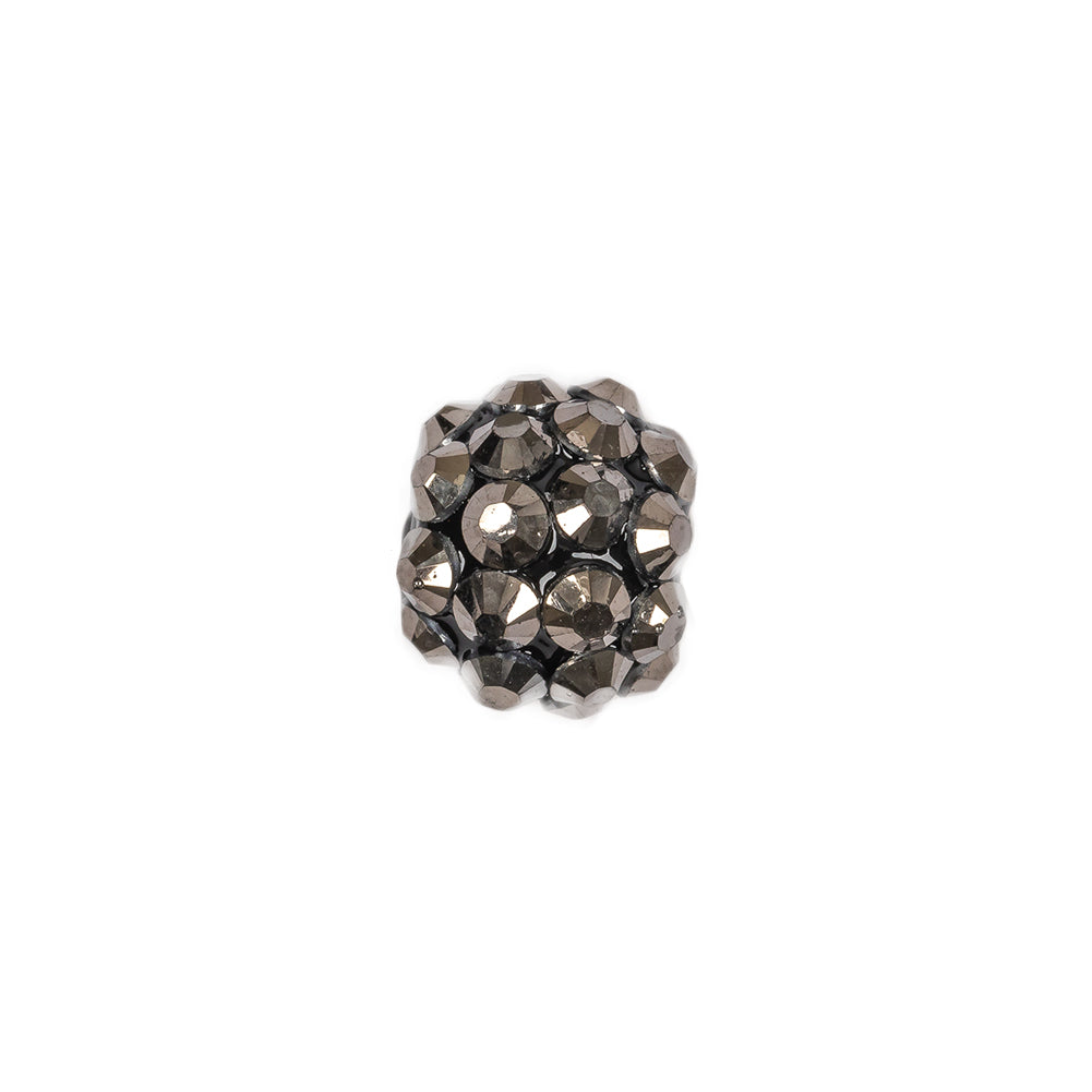 Gunmetal Rhinestone and Resin Faceted 12mm Beads - 10pc Detail Gunmetal Rhinestone and Resin Faceted 12mm Beads - 10pc Detail