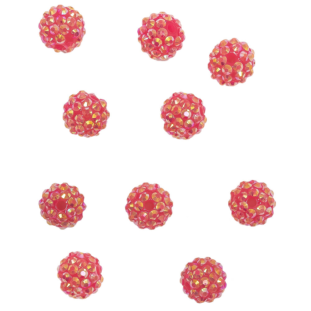 Fuchsia AB Rhinestone and Resin Faceted 14mm Beads - 10pc Fuchsia AB Rhinestone and Resin Faceted 14mm Beads - 10pc