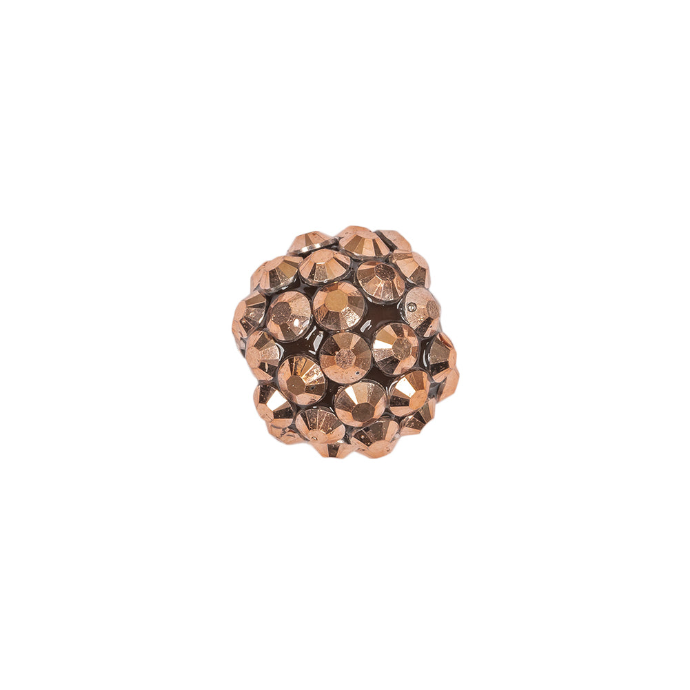 Copper Rhinestone and Resin Faceted 14mm Beads - 10pc Detail Copper Rhinestone and Resin Faceted 14mm Beads - 10pc Detail