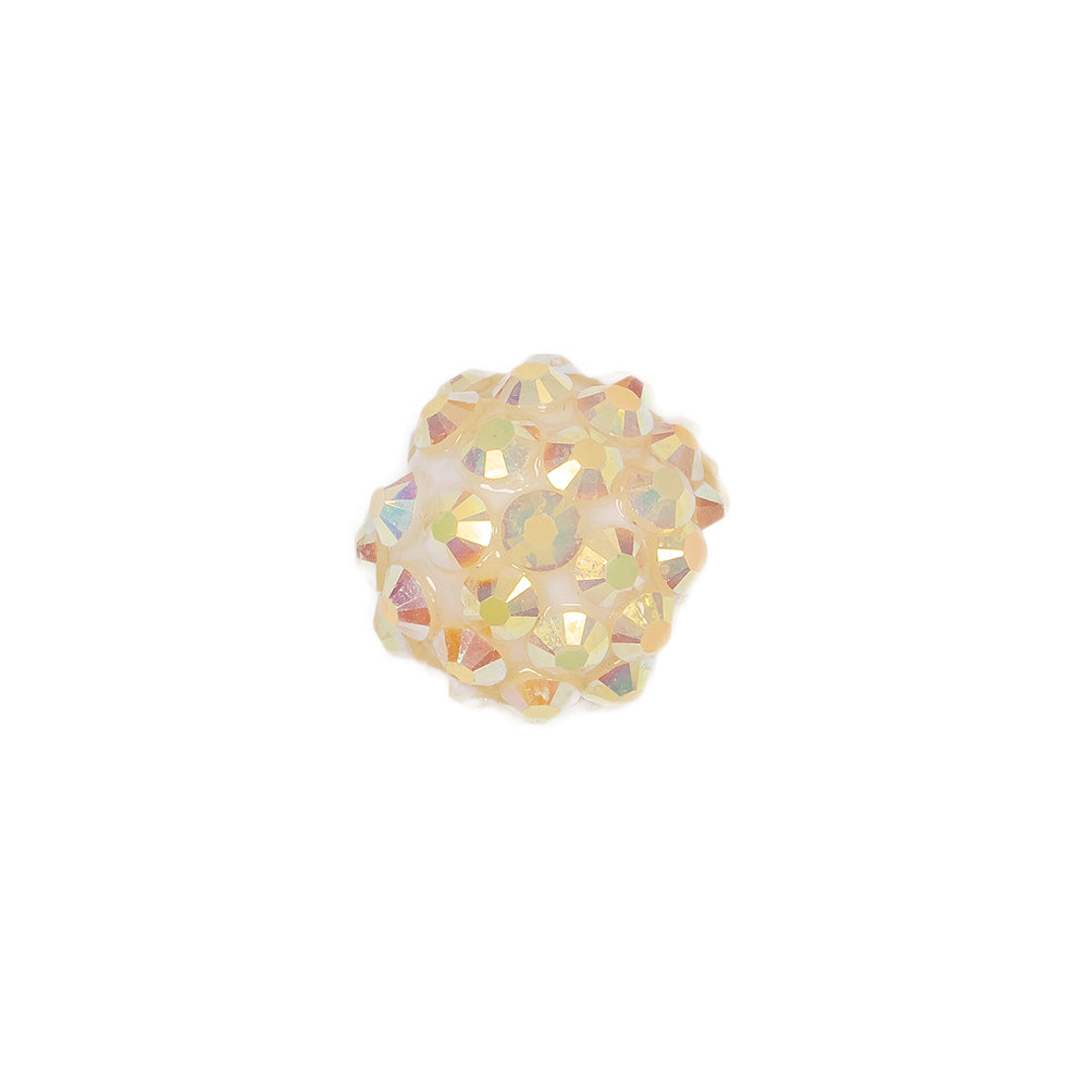 White AB Rhinestone and Resin Faceted 14mm Beads - 10pc Detail White AB Rhinestone and Resin Faceted 14mm Beads - 10pc Detail